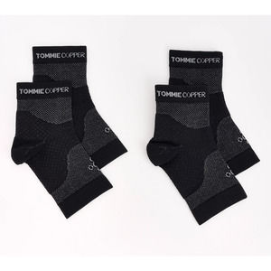 2 Pack Tommie Copper 2 Pack Heel and Arch Compression Sleeves - Black Medium